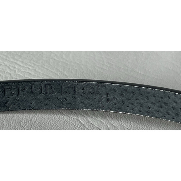 Banana Republic | Black Leather Belt | Size L 34-38 in | Silver Buckle | EUC - Picture 6 of 7